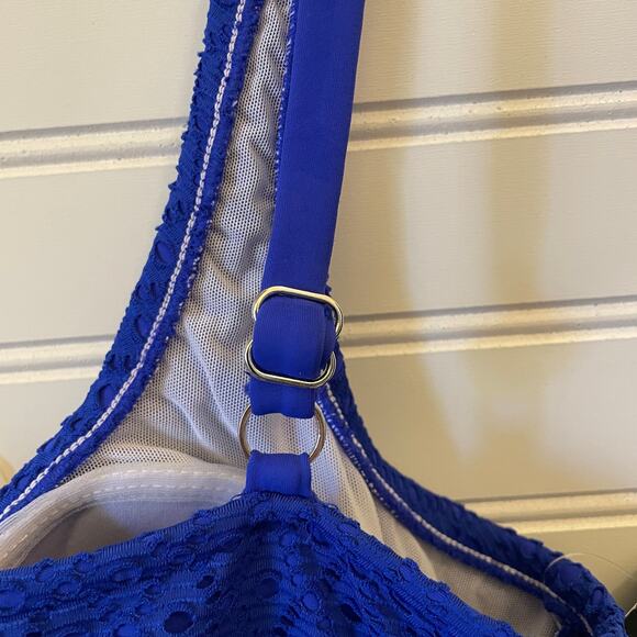 NWT Swim Solutions Tummy Control Bust Support Twist Front Crochet Swimdress - Picture 7 of 15